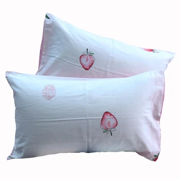

Strawberry sweetheart print pillow case cotton pillowcase children adults bedroom use sleep pillowcase 48cm*74cm #/
