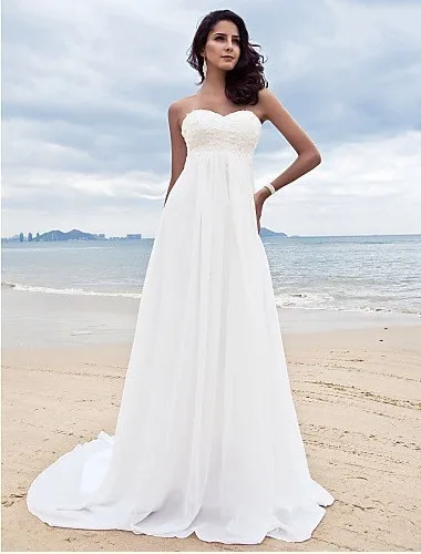 Летнее романтическое свадебное платье трапециевидной формы, шифоновое кружевное платье без рукавов без бретелек, свадебное платье регулируемого размера плюс