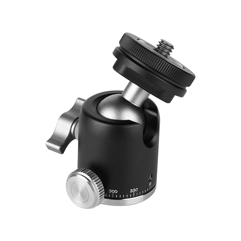 Multi-function Aluminum Mini Ballhead 360 Degree Panorama Ball Head with Hot Shoe Base Mount for Camera DSLR Video Microphone