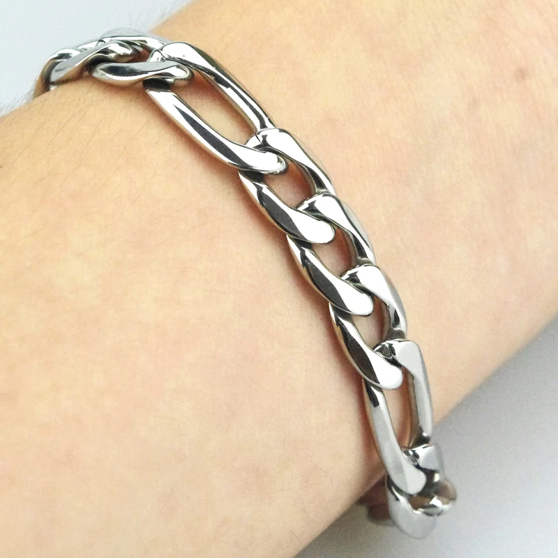 Мужской и женский браслет Figaro из нержавеющей стали 316L HF036|bracelets for|men bracelethand chain |