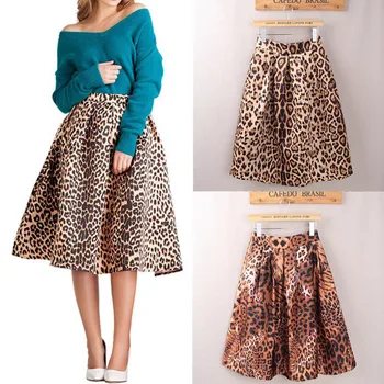 

Women's skirt leopard print skirt 2019 spring and autumn new printing in the long skirt L305