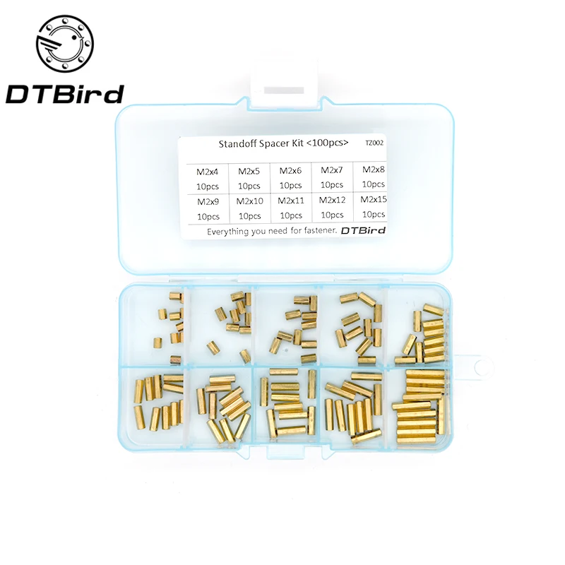 100 шт./компл. M2 M2.5 M3 болты с шестигранной головкой латунь расстояние винты с резьбой столб PCB компьютер PC материнская плата комплект стоек распорку с TZ002