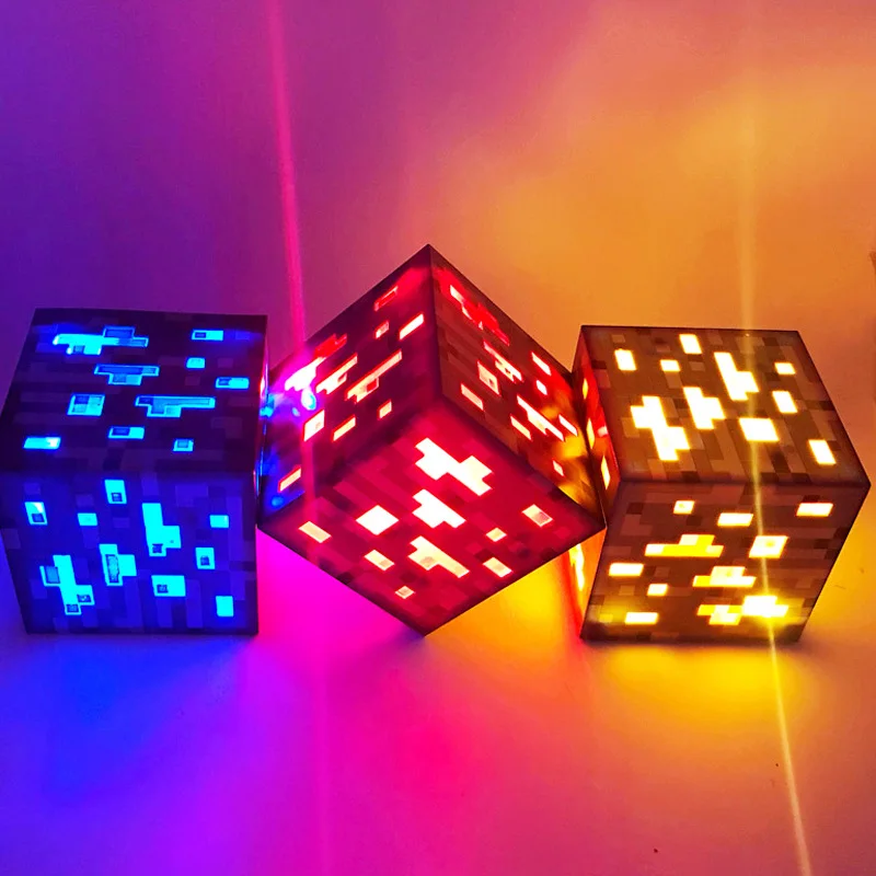 Minecrafted Light Up Torch LED Lamp Diamond Square Light Night Light Hand Held or Wall Mount Light-Up Toys For Kids Gift Minecrafted Light Up Torch LED Lamp Diamond Square Light Night Light Hand Held or Wall Mount Light-Up Toys For Kids Gift