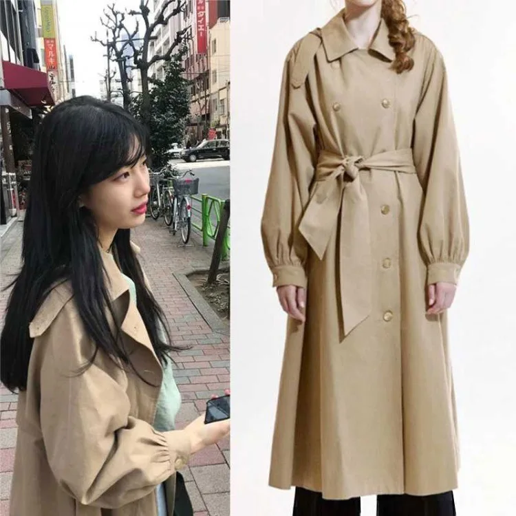 

Same Windswear Autumn Harbor Lightcap Retro Extension New Force Zhou Windswear Women Long Style 2019 Jackets Coat Women