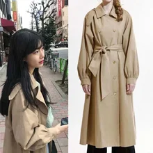 Same Windswear Autumn Harbor Lightcap Retro Extension New Force Zhou Windswear Women Long Style 2019 Jackets Coat Women