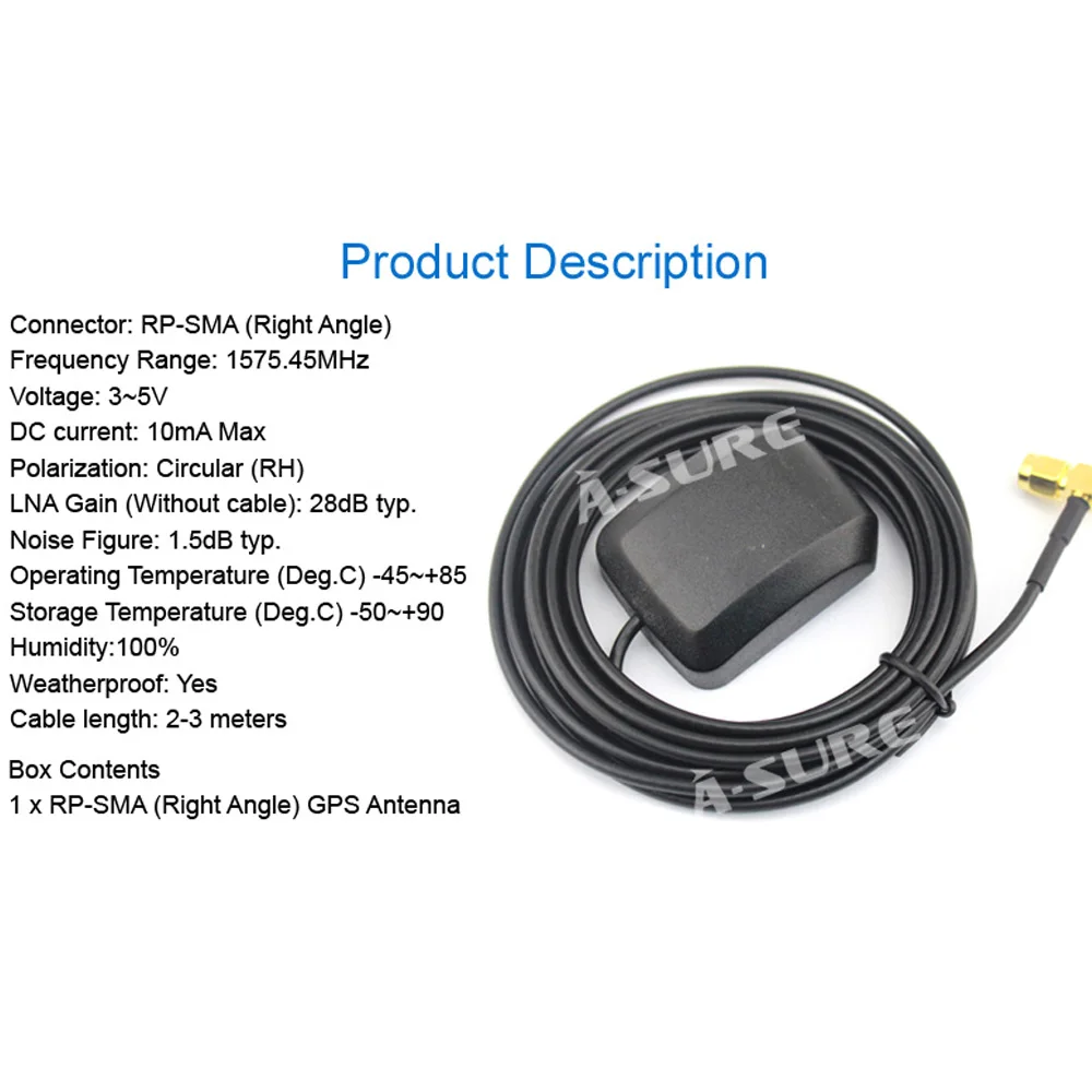 Автомобильный приемник A Sure GPS SMA кабель Conector универсальный 3 метра антенна