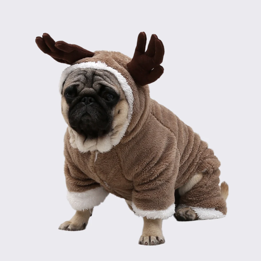 

Winter Warm Elk Turned Four Legs Clothes for Dog Cat Pet Christmas Elk Cosplay Costumes Hoodie Dog Coat Jacket New Year Gift