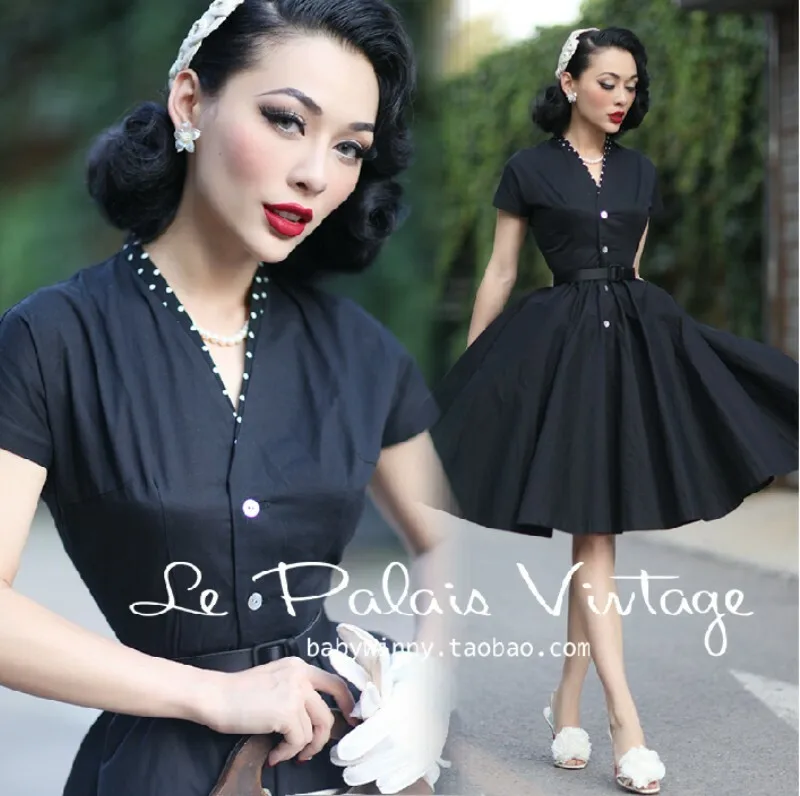 classic black midi dress