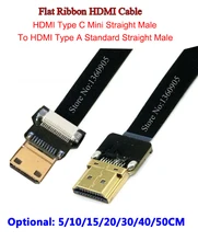 5 CM/10 CM/15 CM/20 CM/30 CM/40 CM/50 CM Ultra Fino Cabo HDMI Mini masculino Straight to Padrão Em Linha Reta do Sexo Masculino Plana Fita Cabo Macio FPV
