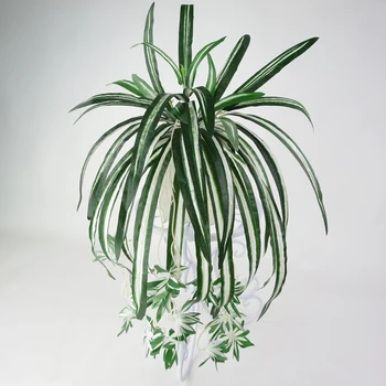 

1 Branch 5 Artificial Flowers Green Plants Spider Orchid Rattan Plastic Rattan Flower Artificial Plant Home Wall Decoration