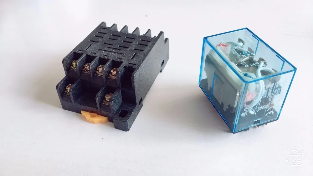 

2 Set LY4NJ HH64P 12V/24VDC, AC110V/220V 14PIN 10A Power Relay Coil 4PDT With PTF14A Socket Base