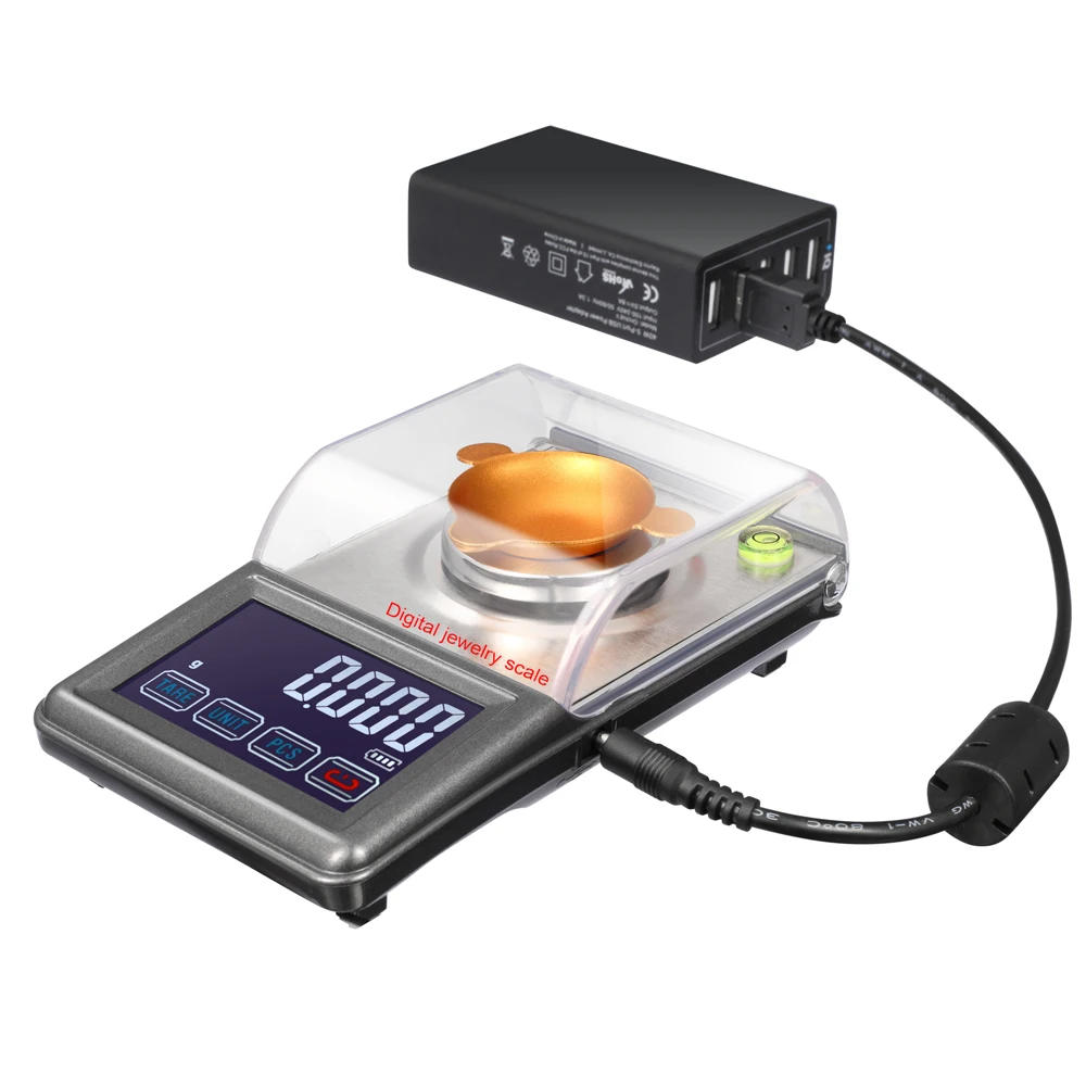 Escala de Jóias Precisão Eletrônico Laboratório Pesando Equilíbrio Diamante Ouro Germe Medicinal Miligrama Bolso Digital 0.001g Lcd