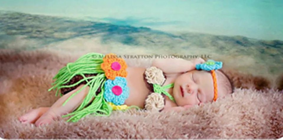 Вязаная крючком юбка HULA для новорожденных девочек реквизит фотосъемки комплект