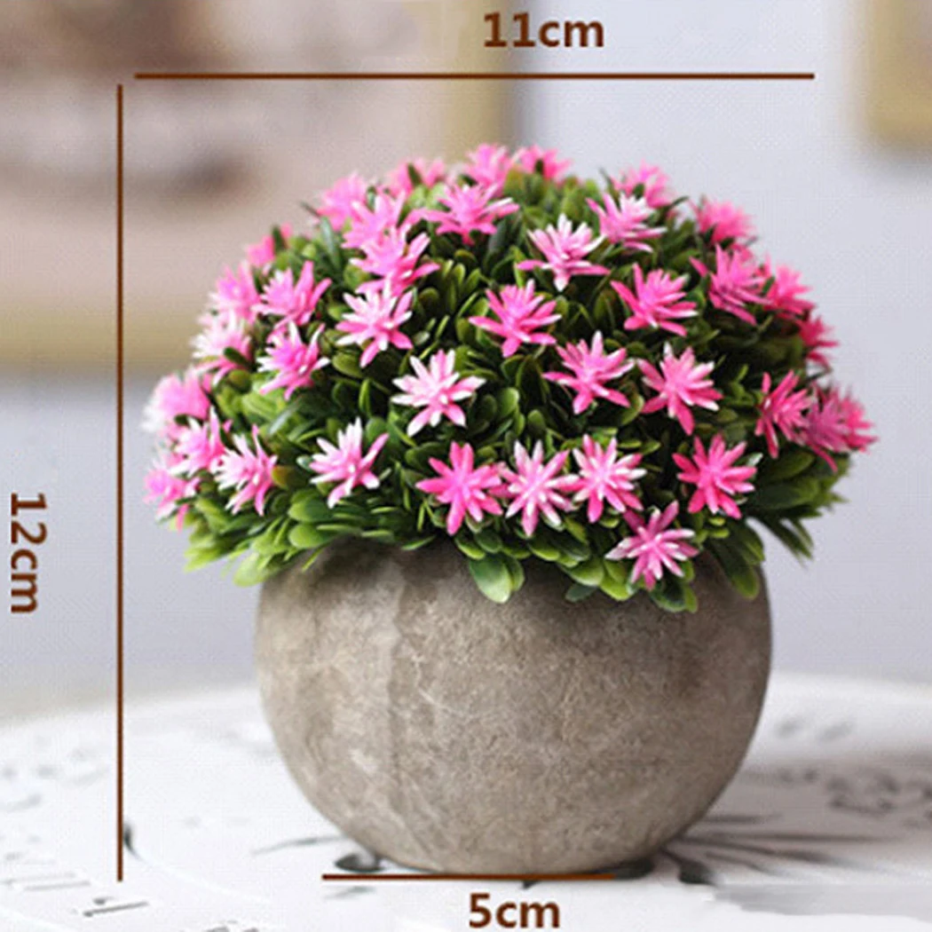 Artificial Plant Vintage Plastic Potted Green Fake Plant Decor Plant Artificial Planters Indoor