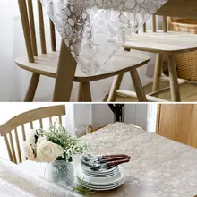 Cobblestone ПВХ Прозрачная мягкая стеклянная Защитная скатерть прямоугольник Настольный коврик скатерть