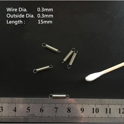 10 шт./лот 304 натяжение пружины из нержавеющей стали с крюком пружина проволоки диаметром. 0,3 внешний диаметр. 2,8-5 мм Длина 8-50 мм