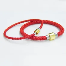 Красный, черный, кофейный простой стиль плетеный кожаный браслет мужские и женские ювелирные изделия diy браслет сделать свой собственный дизайн