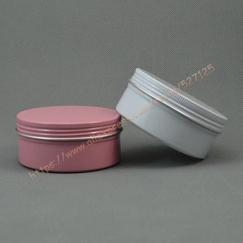 150g white/pink aluminum jar/tin/can with aluminum lid.Aromatherapy tin