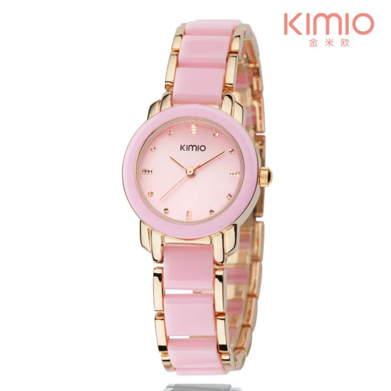

KIMIO Simple Bracelet Diamond Woman Watches Quartz Imitation Ceramic Watches 2018 Brand Female Clock Relogio Feminino with Box