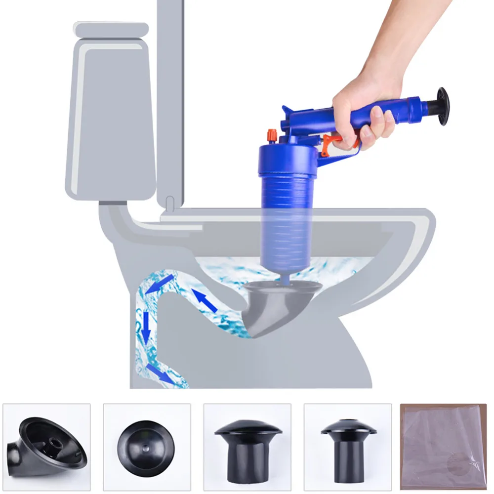 

Drop Shipping Home High Pressure Air Drain Blaster Pump Plunger Sink Pipe Clog Remover Toilets Bathroom Kitchen Cleaner Kit