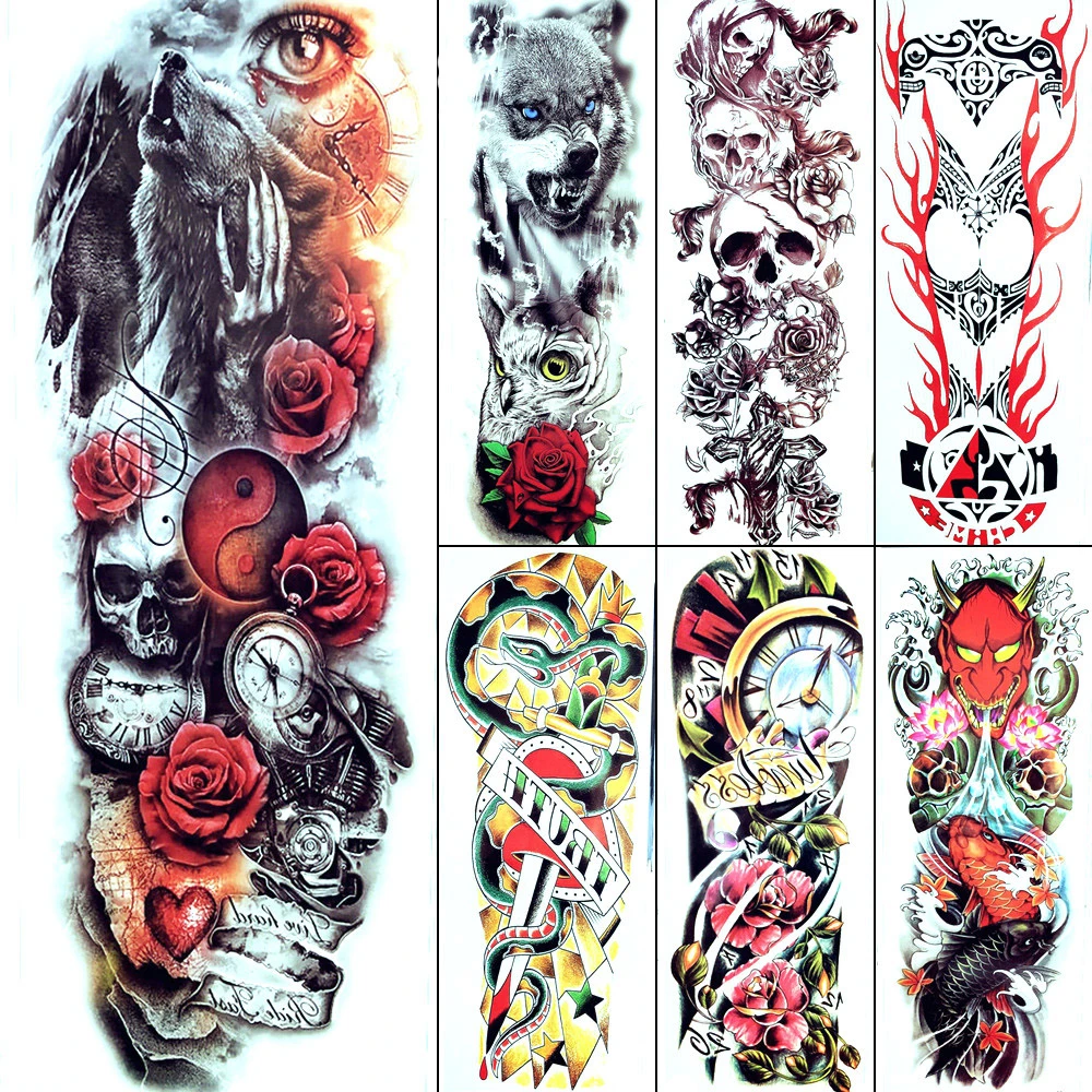 3d Crying Eye Heart Men Temporary Tattoo Mechanical Women Gossip Wolverine Wolf Flash Tattoos Big Full Arm Paste Tattoo Stickers Tattoo Sticker Tattoos Mechanicalmen Temporary Tattoo Aliexpress