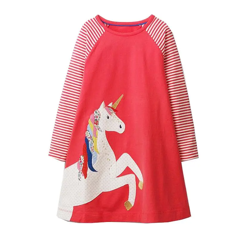 Платье для маленьких девочек осень брендовые Детские платья для девочек vestiods аппликации животных платье принцессы на Рождество Детская - Цвет: 90