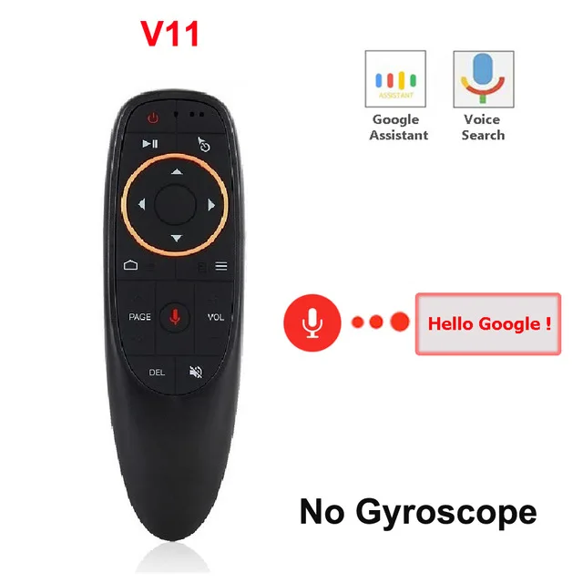 G10 Air mouse 2,4 ГГц беспроводной голосовой микрофон гироскоп Android tv Box T9 H96 Max X96 mini - Цвет: V11 No Gyroscope