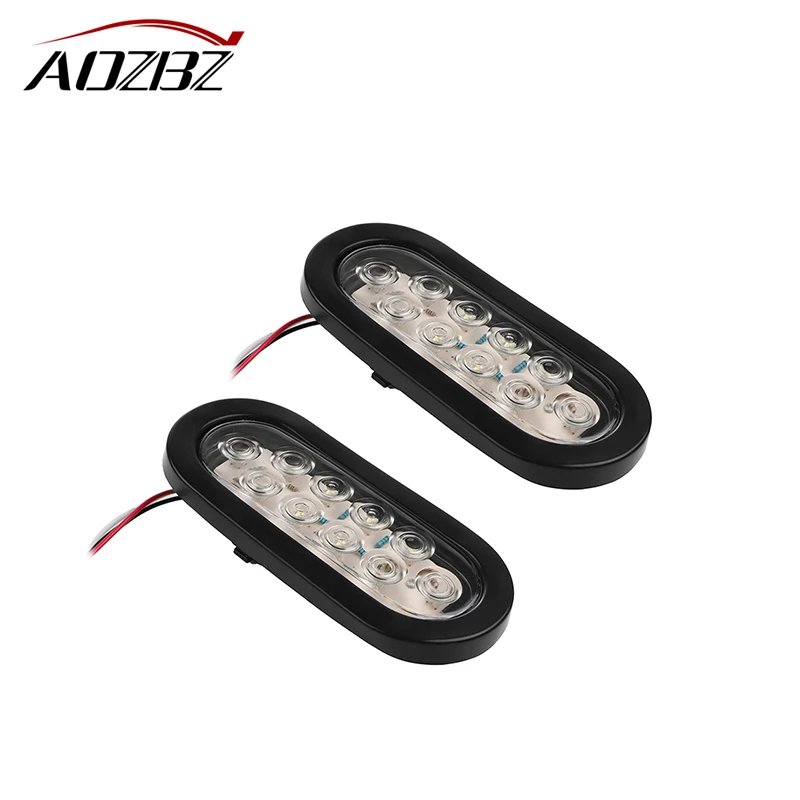 

2pcs 10-LED White Side Marker Light Warning Light Indicator Turn Lights Rear Tail Brake Lamp High/Low Mode