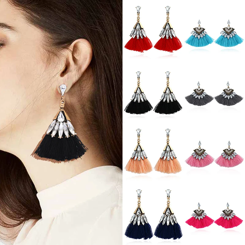 

LNRRABC new Free Shipping 1Pair Hot Sale Unique Exquisite Fashion 2018 Dangle Tassel Earring 7 Colors Allergy Free 2 Model