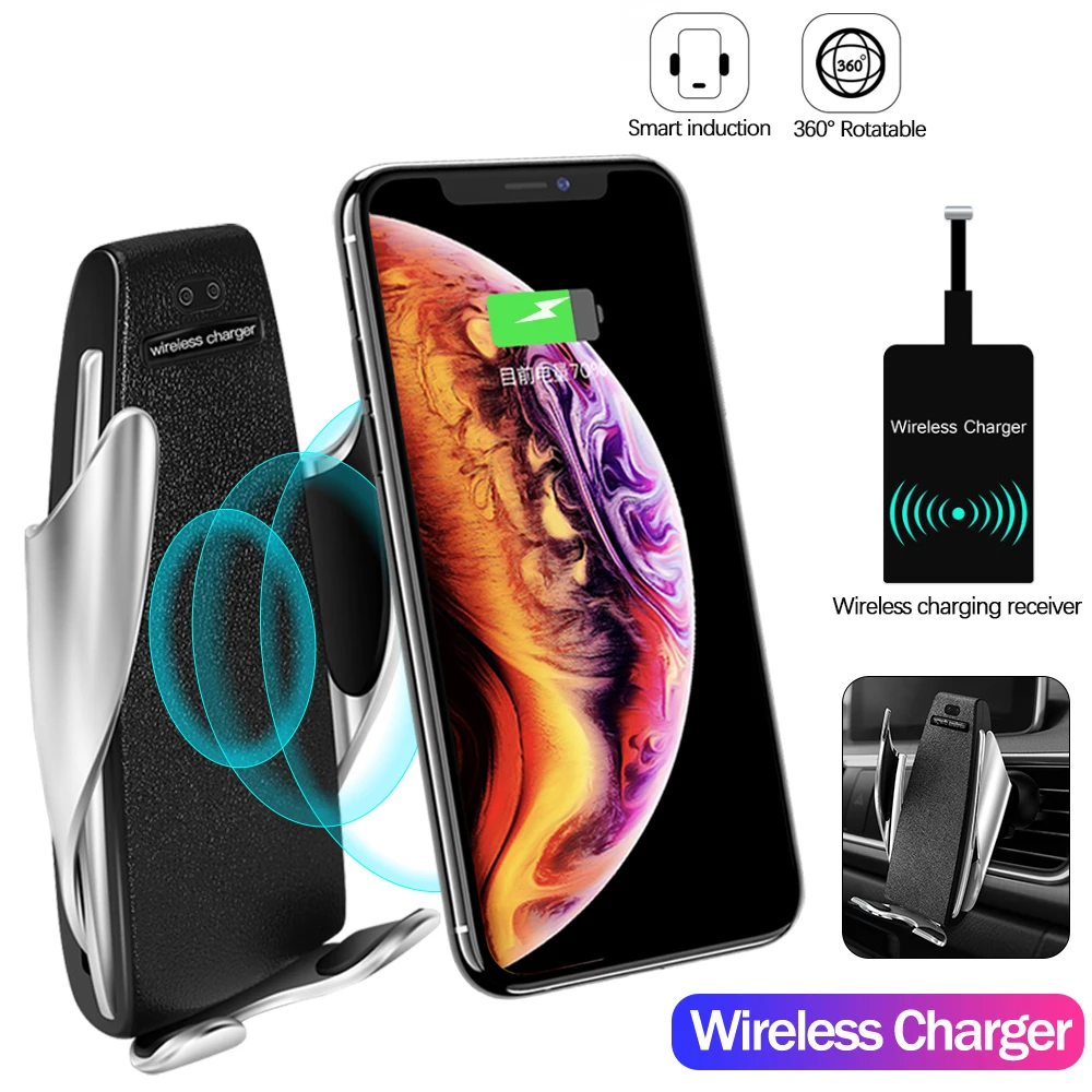 

Car phone holder QI Wireless Charger Wireless Car Mount Fast Charger for iPhone xr Huawei Samsung Smart Phone GPS Bracket