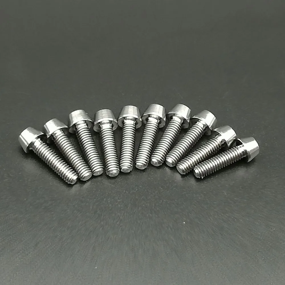 Titanium Ti Bolt Screw M4x15mm Taper Head Conical Head 4pcs/10pcsin