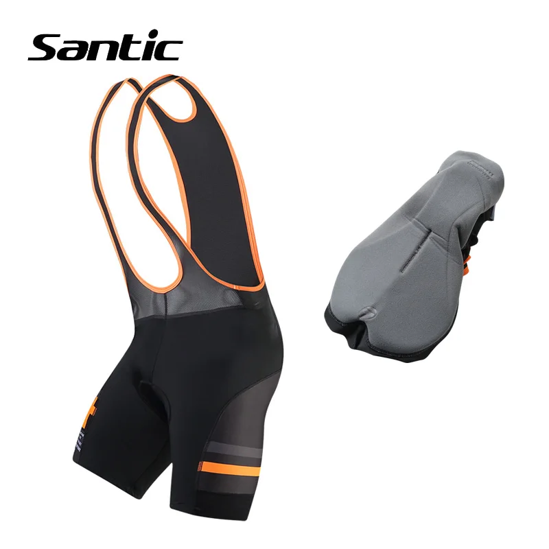 

Santic Cycling Shorts Men 4D Sponge Padded Comfortable Shorts Blue Orange Quick Dry Bicycle Bike Shorts Maillot Ciclismo 4XL