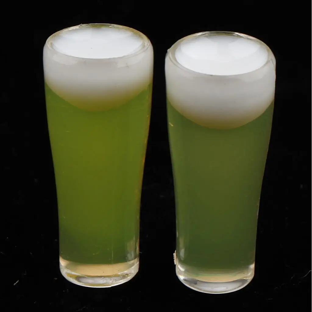 

1 Pair 1:12 Dollhouse Miniature High Beer Mugs Cups Kitchen Bar Ornaments Accessories