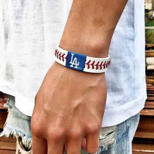 

Team Color Leather Baseball Bracelet - Pick Team