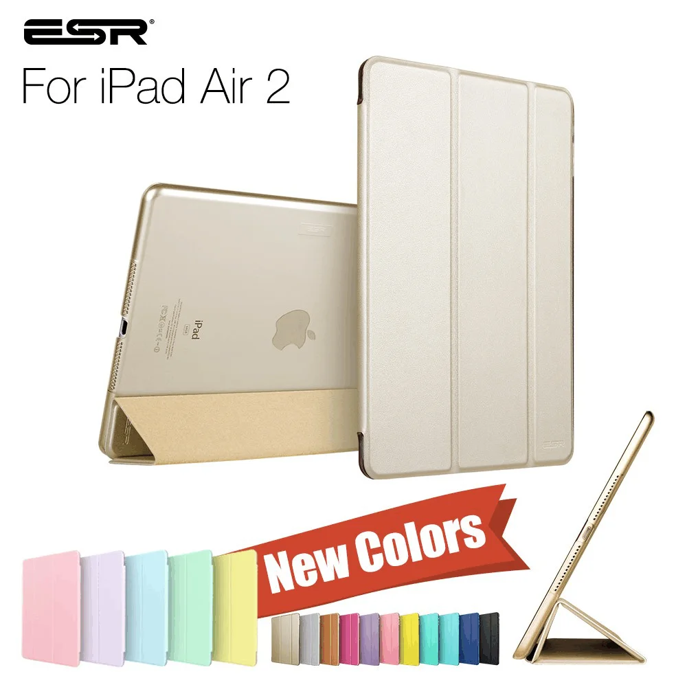 Чехол для iPad Air 2, ESR ура Цвет PU+ прозрачный PC задняя Ultra Slim Light Вес устойчивое к царапинам корпус для iPad Air 2 6 Gen