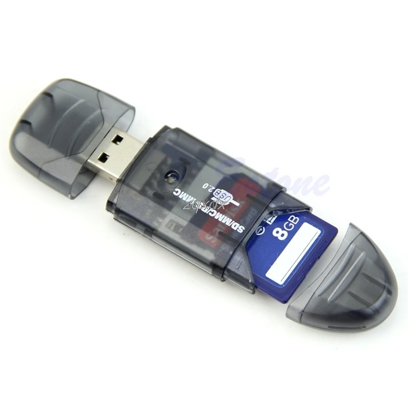 

LED Indicator Lights SDHC / SD / MMC Memory Card Reader to USB 2.0 Adapter Z09 Drop ship