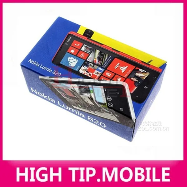 Разблокированный мобильный телефон Nokia Lumia 820 Windows wifi gps 8MP двухъядерный 8 Гб встроенной памяти отремонтированный