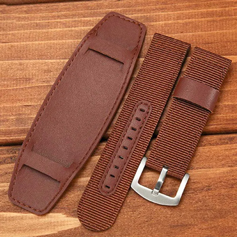 High Quality Nylon Watch Band Watchband Leather Strap 18mm 20mm 22mm