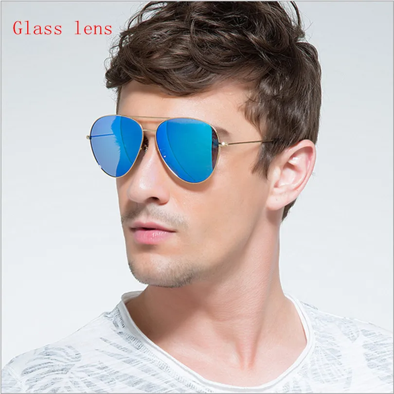 Glass lens fashion men Rayed Aviation Sunglasses women Brand Designer