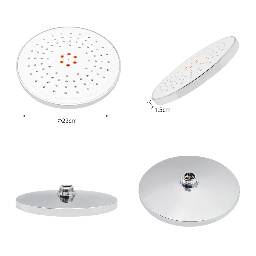 

Water Saving G1/2 Connector Round Stainless Steel Overhead Shower Head Ceiling Mounted Top Shower Head Sprayer For Shower Cabin