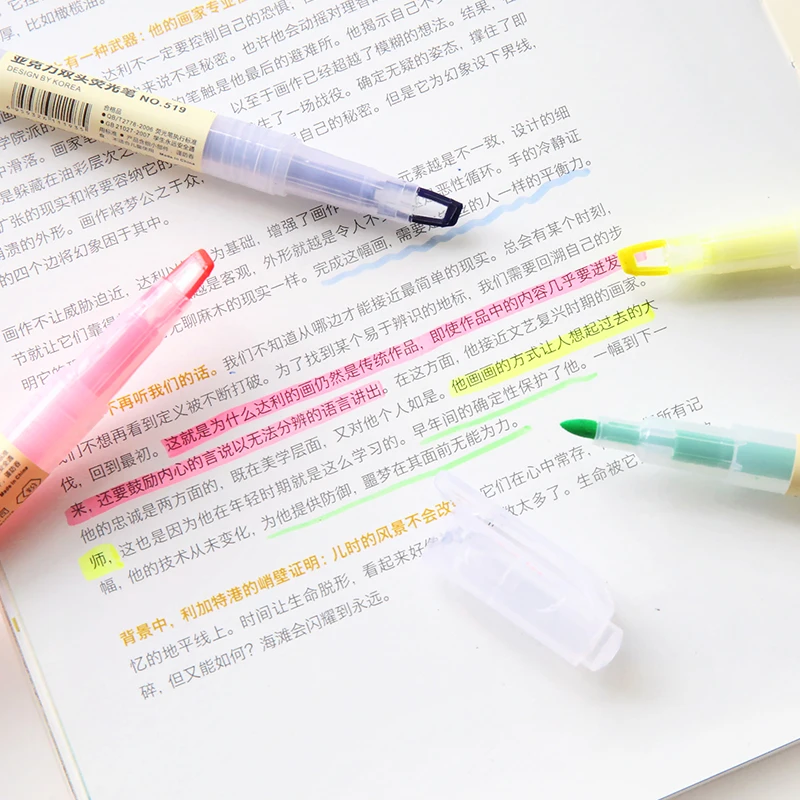 Dual Head Writing 2 in 1 Highlighter Pen Japanese Stationery Cute Office School Supplies