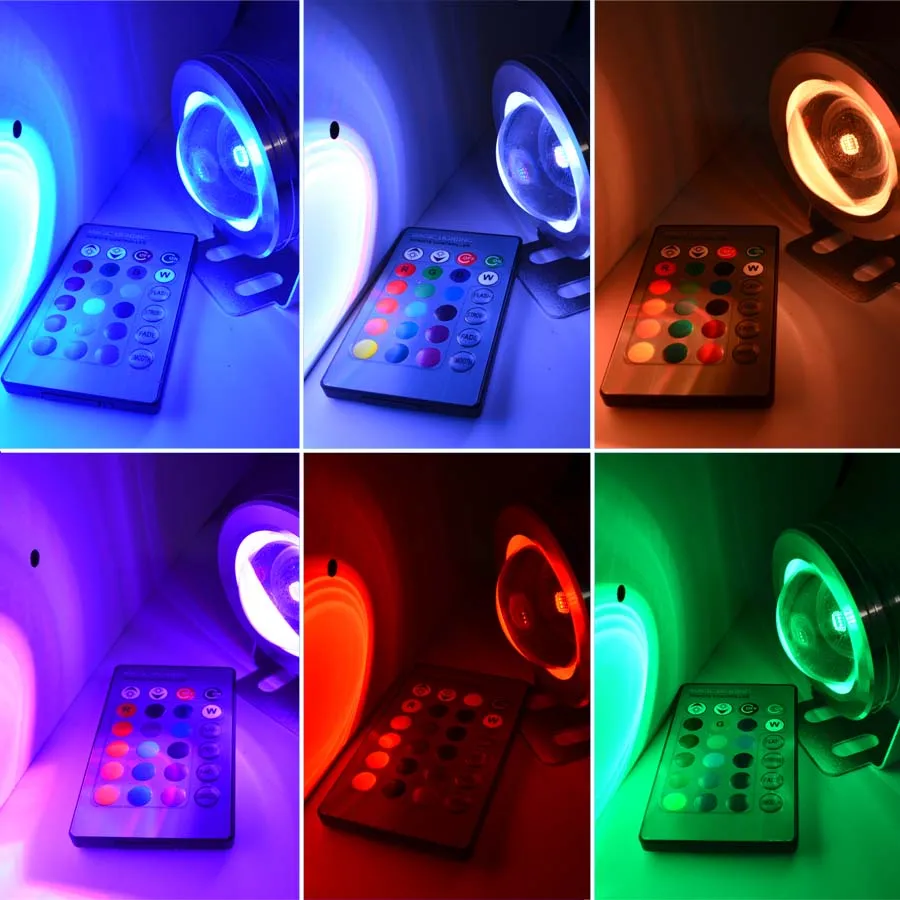 DC12V 10 W RGB llevó la luz subacuática impermeable IP68 Piscina luz LED acuario tanque de peces Piscina fuente Piscina LED