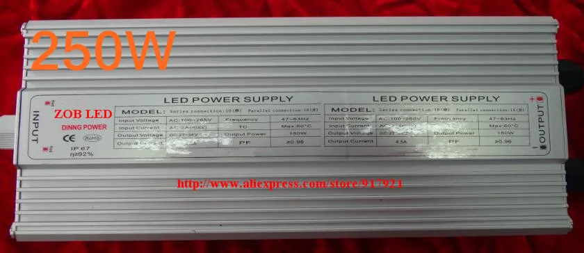 

250w led driver, DC36V,7.5A,high power led driver for flood light / street light,IP65,constant current drive power supply