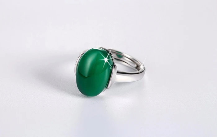 YINHED, настоящее 925 пробы, серебряные ювелирные изделия, большой зеленый/красный кристалл, регулируемые кольца на палец для женщин, обручальное кольцо ZR303