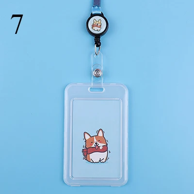 Cute Cartoon Cat Transparent Card ID Badge Holder Kawaii Dogs Retractable Badge Buckle Name Tag Card Holder For Gifts - Цвет: 7