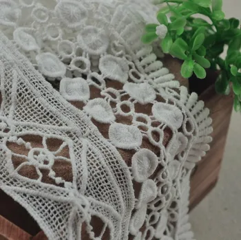 

10yards/lot 2015 new 10cm white water soluble lace trim embroidery cotton lace