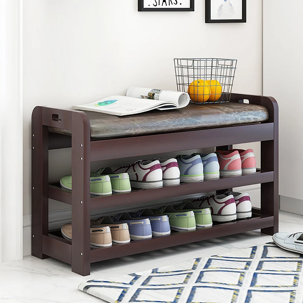 Многофункциональный современный стеллаж для хранения обуви табурет с мягким сиденьем для гостиной удобный обувной шкаф органайзер для обуви - Цвет: Cappuccino