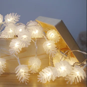 Portable Battery Operated Led Light Garland Christmas Pine Cone Supplies Christmas Tree New Year Decoration For