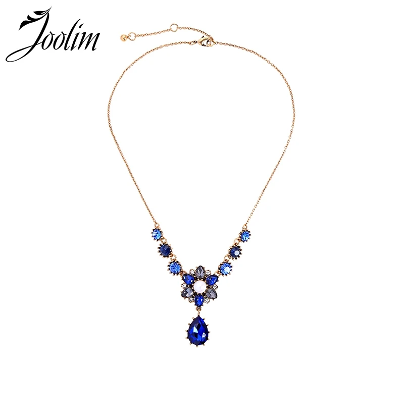 

Joolim Blue Glass Flower Necklace Fashion Necklace Wholesale