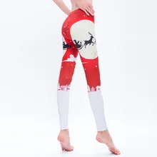 2017 Happy New Year Gift Christmas Leggings Tree Snow Printing Slim Low Waist Workout Fitness Women Leggings Pants Trousers